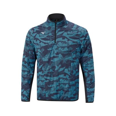 Manga Larga Mizuno Winter Stretch 1/4 Zip Hombre Azules - Chile M926HGEUDW